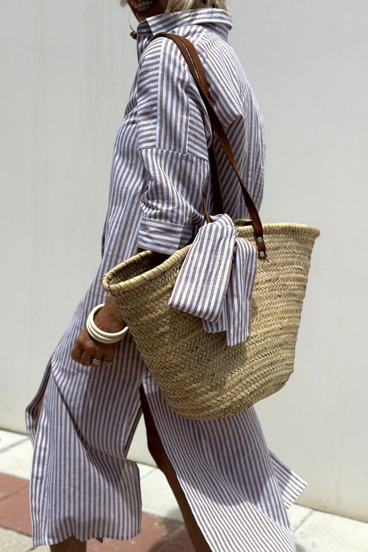 Sophia | Timeless Striped Shirt Dress with Elegant Comfort